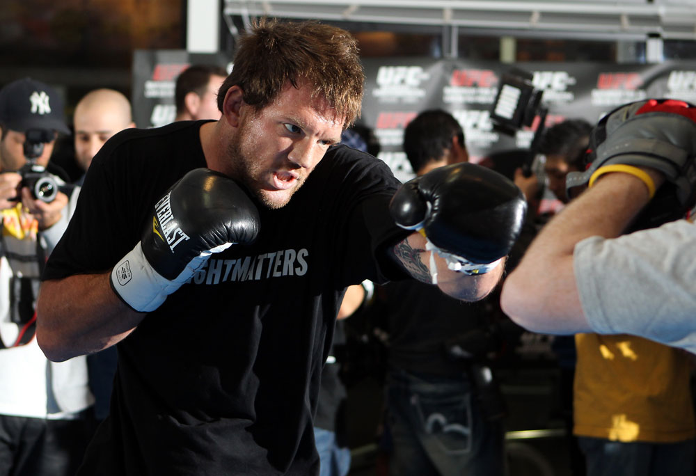 TOKYO, JAPAN - FEBRUARY 22: Ryan Bader works out for the media during the UFC 144 open workouts at Gold's Gym on February 22, 2012 in Tokyo, Japan. (Photo by Josh Hedges/Zuffa LLC/Zuffa LLC via Getty Images) *** Local Caption *** Ryan Bader