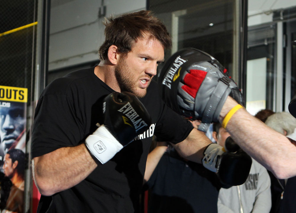 TOKYO, JAPAN - FEBRUARY 22: Ryan Bader works out for the media during the UFC 144 open workouts at Gold's Gym on February 22, 2012 in Tokyo, Japan. (Photo by Josh Hedges/Zuffa LLC/Zuffa LLC via Getty Images) *** Local Caption *** Ryan Bader