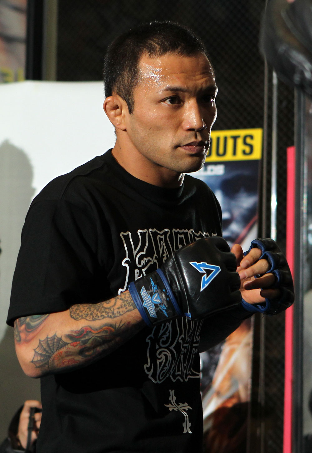 TOKYO, JAPAN - FEBRUARY 22: Norifumi "Kid" Yamamoto works out for the media during the UFC 144 open workouts at Gold's Gym on February 22, 2012 in Tokyo, Japan. (Photo by Josh Hedges/Zuffa LLC/Zuffa LLC via Getty Images) *** Local Caption *** Norifumi Yamamoto