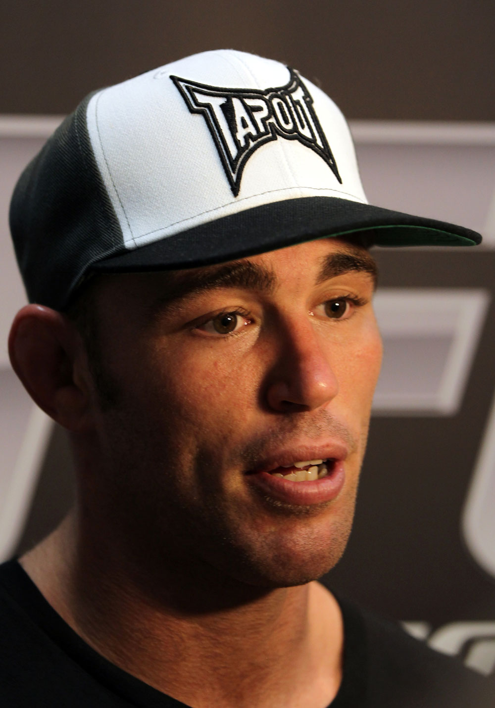 TOKYO, JAPAN - FEBRUARY 22: Jake Shields answers questions from the media during the UFC 144 open workouts at Gold's Gym on February 22, 2012 in Tokyo, Japan. (Photo by Josh Hedges/Zuffa LLC/Zuffa LLC via Getty Images) *** Local Caption *** Jake Shields