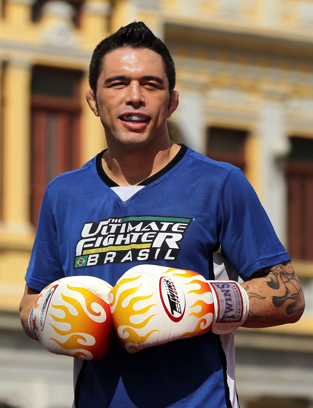 BELO HORIZONTE, BRAZIL - JUNE 20:   Rony Mariano Bezerra works out for the fans and media during the UFC 147 open workouts at Praca da Estacao on June 20, 2012 in Belo Horizonte, Brazil.  (Photo by Josh Hedges/Zuffa LLC/Zuffa LLC via Getty Images)