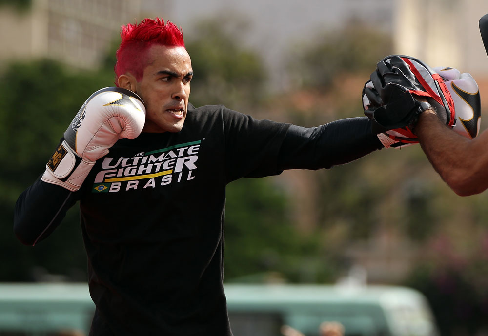 BELO HORIZONTE, BRAZIL - JUNE 20:   Godofredo Pepey works out for the fans and media during the UFC 147 open workouts at Praca da Estacao on June 20, 2012 in Belo Horizonte, Brazil.  (Photo by Josh Hedges/Zuffa LLC/Zuffa LLC via Getty Images)