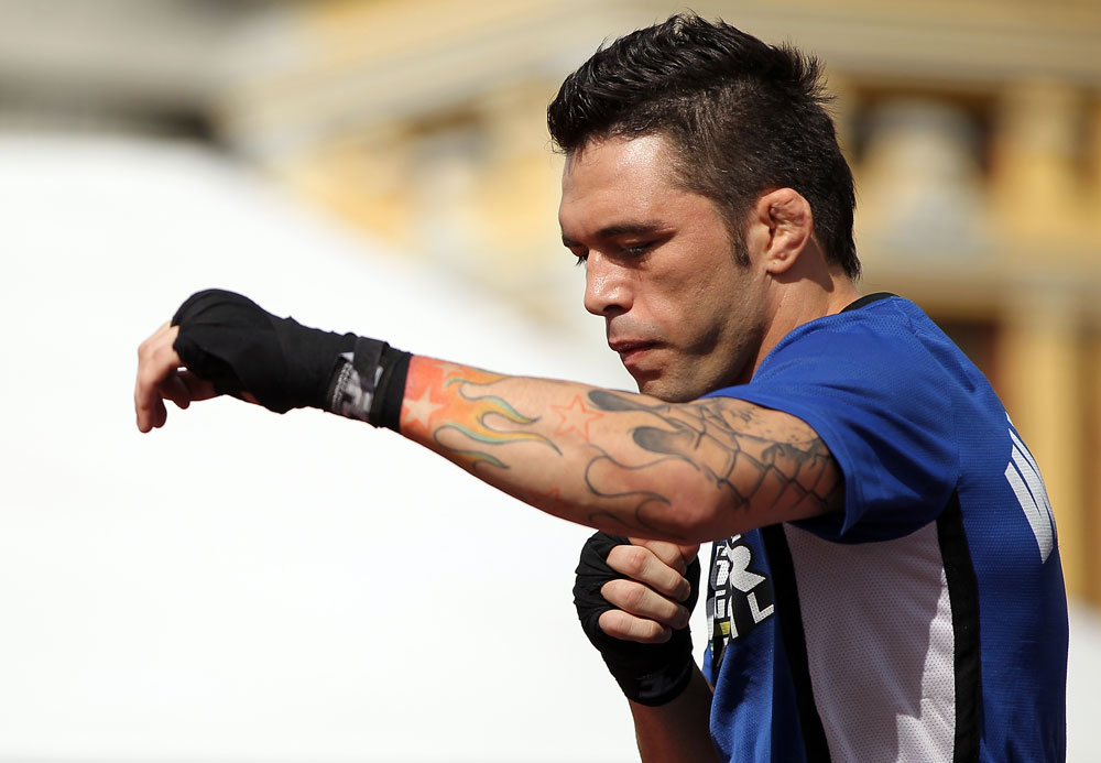 BELO HORIZONTE, BRAZIL - JUNE 20:   Rony Mariano Bezerra works out for the fans and media during the UFC 147 open workouts at Praca da Estacao on June 20, 2012 in Belo Horizonte, Brazil.  (Photo by Josh Hedges/Zuffa LLC/Zuffa LLC via Getty Images)