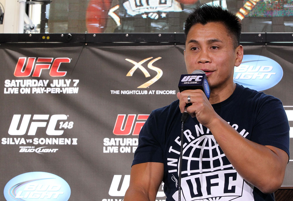 LAS VEGAS, NV - JULY 5: Cung Le attends a pre-fight news conference before the UFC 148 Open Workouts inside XS nightclub at the Encore on July 5, 2012 in Las Vegas, Nevada. (Photo by Josh Hedges/Zuffa LLC/Zuffa LLC via Getty Images)