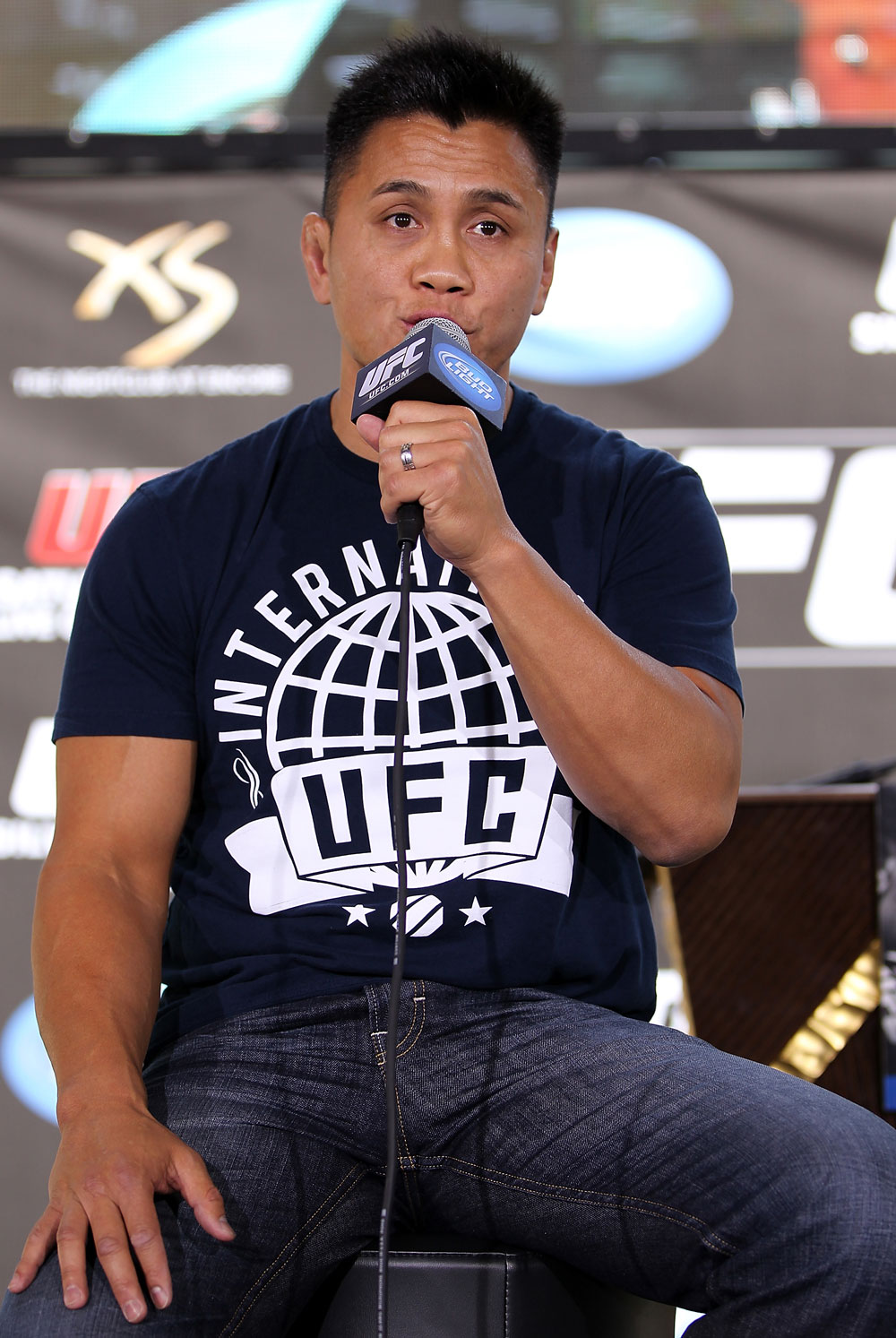 LAS VEGAS, NV - JULY 5: Cung Le attends a pre-fight news conference before the UFC 148 Open Workouts inside XS nightclub at the Encore on July 5, 2012 in Las Vegas, Nevada. (Photo by Josh Hedges/Zuffa LLC/Zuffa LLC via Getty Images)