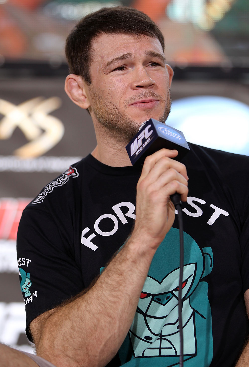 LAS VEGAS, NV - JULY 5: Forrest Griffin attends a pre-fight news conference before the UFC 148 Open Workouts inside XS nightclub at the Encore on July 5, 2012 in Las Vegas, Nevada. (Photo by Josh Hedges/Zuffa LLC/Zuffa LLC via Getty Images)