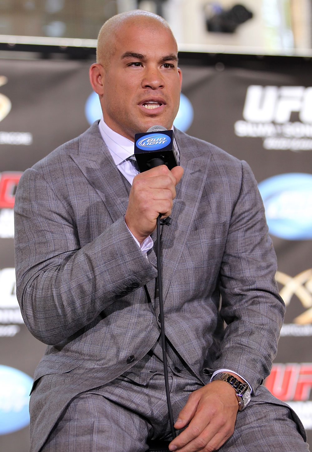 LAS VEGAS, NV - JULY 5: Tito Ortiz attends a pre-fight news conference before the UFC 148 Open Workouts inside XS nightclub at the Encore on July 5, 2012 in Las Vegas, Nevada. (Photo by Josh Hedges/Zuffa LLC/Zuffa LLC via Getty Images)