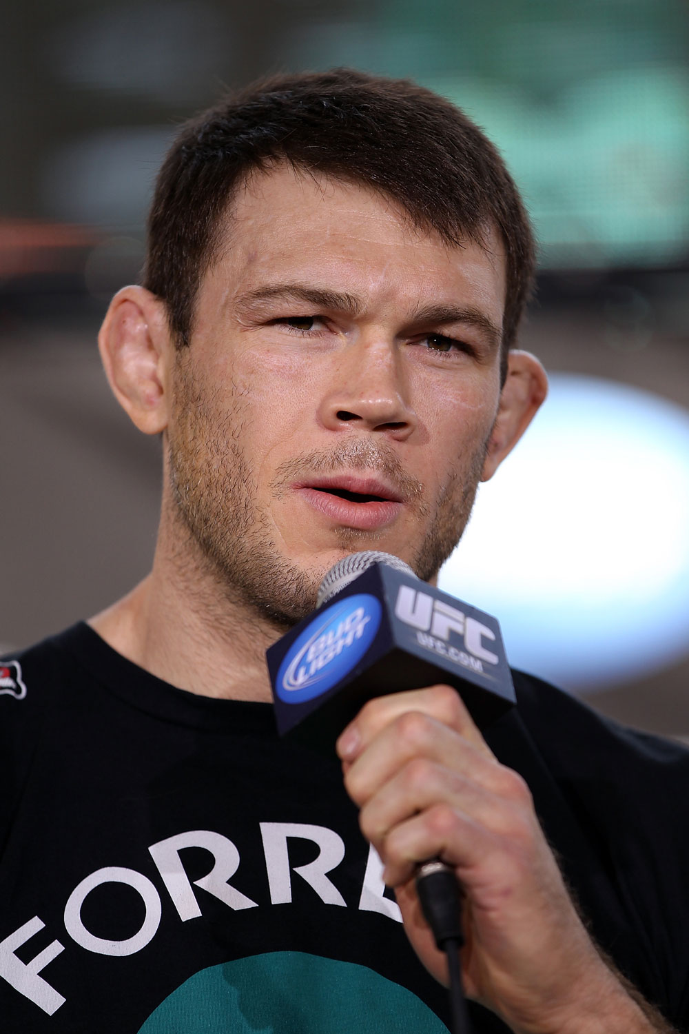 LAS VEGAS, NV - JULY 5: Forrest Griffin attends a pre-fight news conference before the UFC 148 Open Workouts inside XS nightclub at the Encore on July 5, 2012 in Las Vegas, Nevada. (Photo by Josh Hedges/Zuffa LLC/Zuffa LLC via Getty Images)
