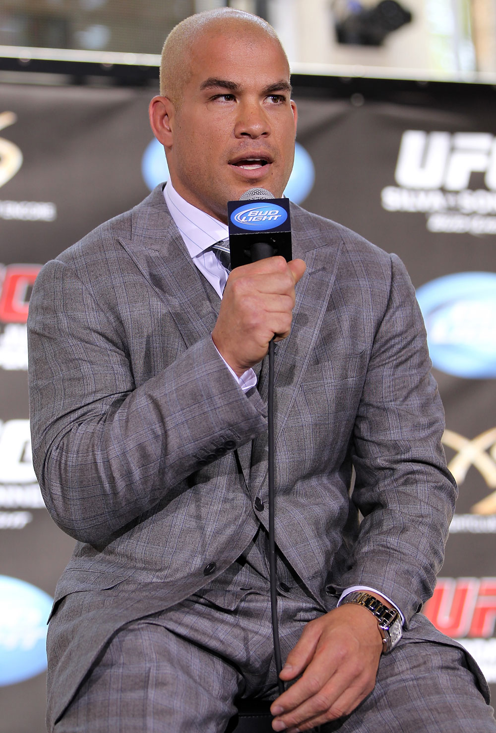 LAS VEGAS, NV - JULY 5: Tito Ortiz attends a pre-fight news conference before the UFC 148 Open Workouts inside XS nightclub at the Encore on July 5, 2012 in Las Vegas, Nevada. (Photo by Josh Hedges/Zuffa LLC/Zuffa LLC via Getty Images)
