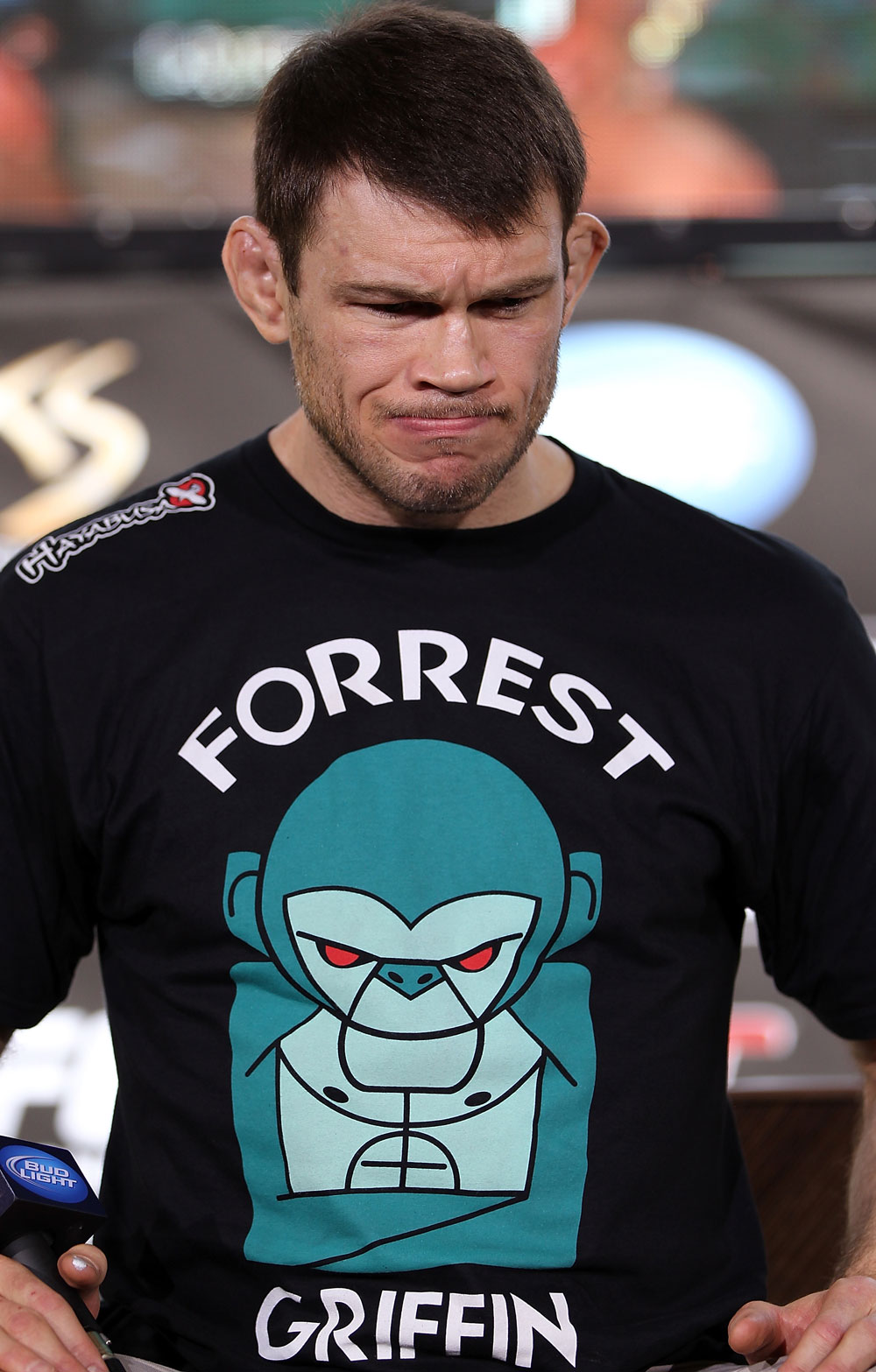 LAS VEGAS, NV - JULY 5: Forrest Griffin attends a pre-fight news conference before the UFC 148 Open Workouts inside XS nightclub at the Encore on July 5, 2012 in Las Vegas, Nevada. (Photo by Josh Hedges/Zuffa LLC/Zuffa LLC via Getty Images)