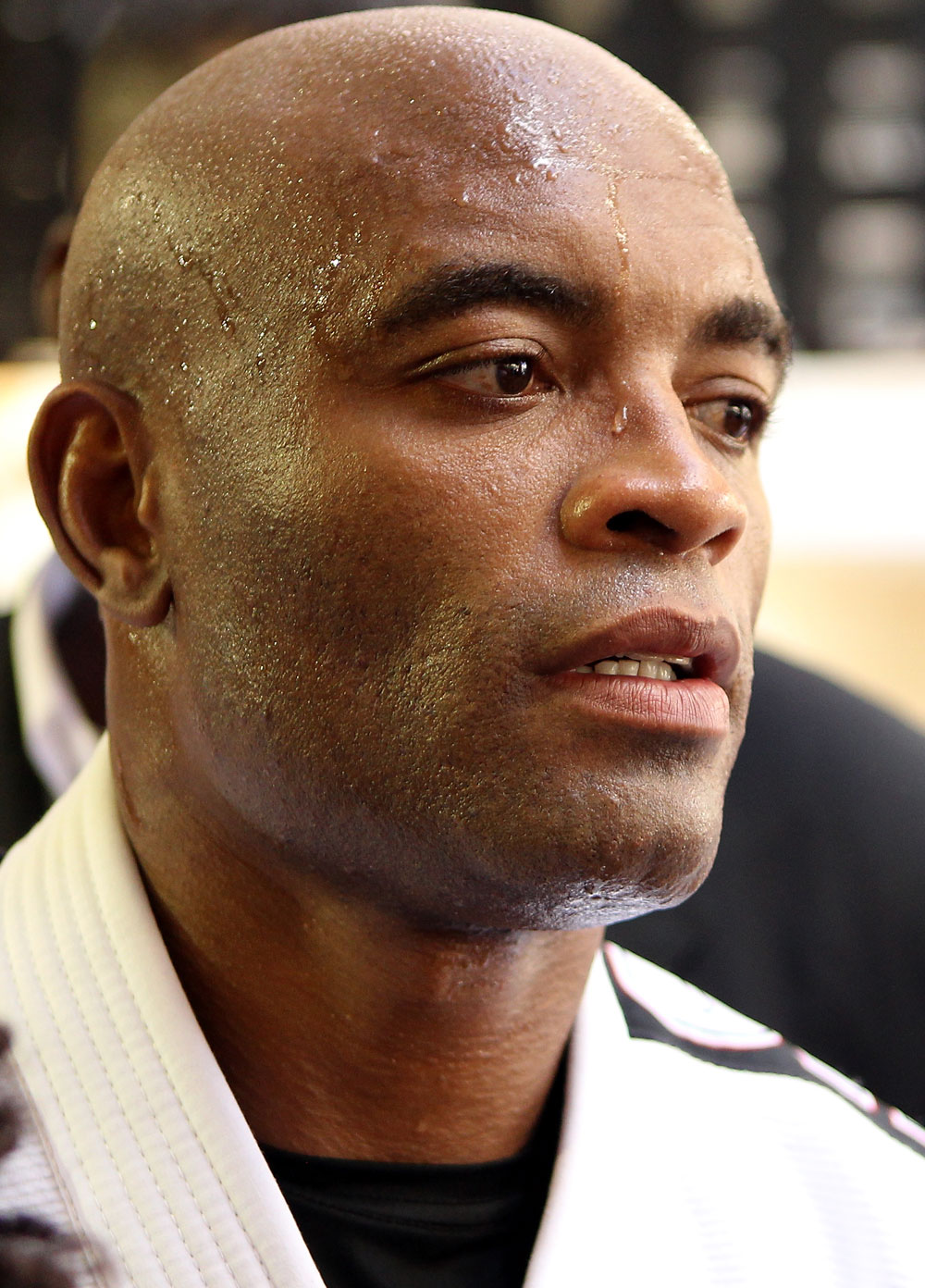 LAS VEGAS, NV - JULY 5: Anderson Silva works out for the fans and media during the UFC 148 Open Workouts inside XS nightclub at the Encore on July 5, 2012 in Las Vegas, Nevada. (Photo by Josh Hedges/Zuffa LLC/Zuffa LLC via Getty Images)