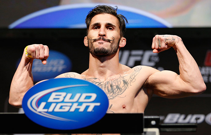 LAS VEGAS, NV - FEBRUARY 01:  Ian McCall weighs in during the UFC 156 weigh-in on February 1, 2013 at Mandalay Bay Events Center in Las Vegas, Nevada.  (Photo by Josh Hedges/Zuffa LLC/Zuffa LLC via Getty Images)