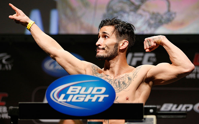 LAS VEGAS, NV - FEBRUARY 01:  Ian McCall weighs in during the UFC 156 weigh-in on February 1, 2013 at Mandalay Bay Events Center in Las Vegas, Nevada.  (Photo by Josh Hedges/Zuffa LLC/Zuffa LLC via Getty Images)