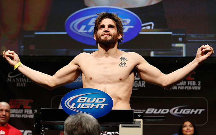 LAS VEGAS, NV - FEBRUARY 01:  Jon Fitch weighs in during the UFC 156 weigh-in on February 1, 2013 at Mandalay Bay Events Center in Las Vegas, Nevada.  (Photo by Josh Hedges/Zuffa LLC/Zuffa LLC via Getty Images)