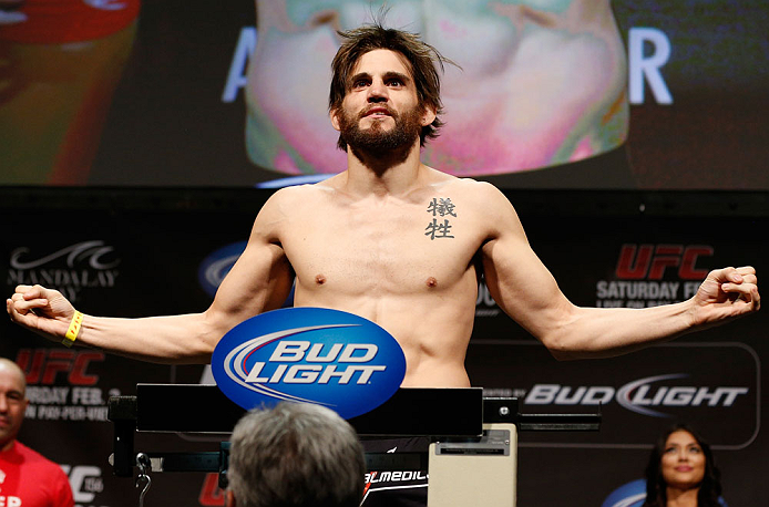 LAS VEGAS, NV - FEBRUARY 01:  Jon Fitch weighs in during the UFC 156 weigh-in on February 1, 2013 at Mandalay Bay Events Center in Las Vegas, Nevada.  (Photo by Josh Hedges/Zuffa LLC/Zuffa LLC via Getty Images)