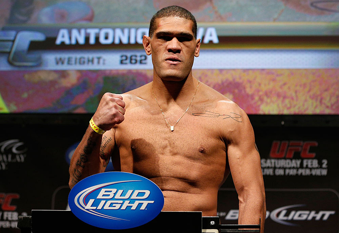 LAS VEGAS, NV - FEBRUARY 01:  Antonio "Bigfoot" Silva weighs in during the UFC 156 weigh-in on February 1, 2013 at Mandalay Bay Events Center in Las Vegas, Nevada.  (Photo by Josh Hedges/Zuffa LLC/Zuffa LLC via Getty Images)