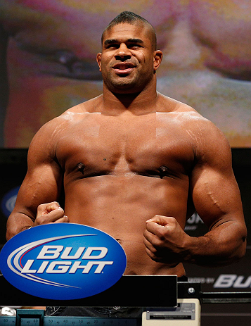 LAS VEGAS, NV - FEBRUARY 01:  Alistair Overeem weighs in during the UFC 156 weigh-in on February 1, 2013 at Mandalay Bay Events Center in Las Vegas, Nevada.  (Photo by Josh Hedges/Zuffa LLC/Zuffa LLC via Getty Images)
