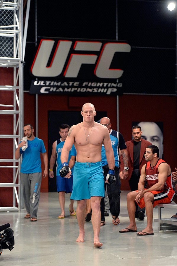LAS VEGAS, NV - OCTOBER 29: Team Penn fighter Daniel Spohn enters the gym before facing Team Edgar fighter Todd Monaghan in their preliminary fight during filming of season nineteen of The Ultimate Fighter on October 29, 2013 in Las Vegas, Nevada. (Photo by Jeff Bottari/Zuffa LLC/Zuffa LLC via Getty Images) *** Local Caption ***Daniel Spohn