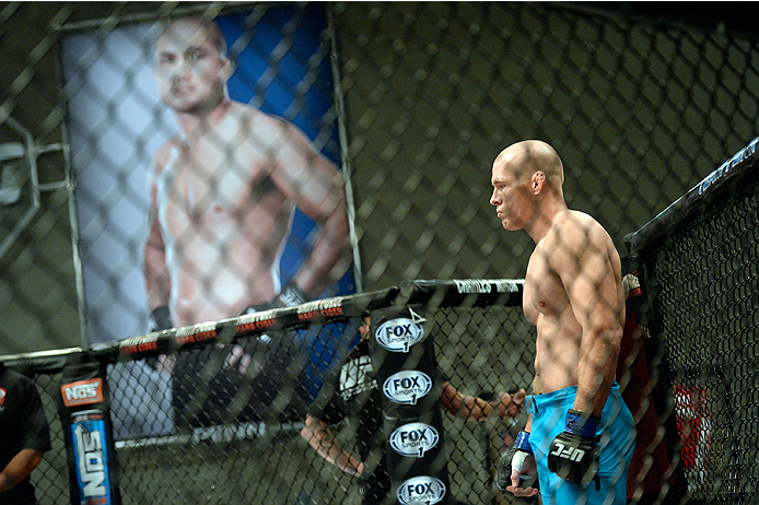 LAS VEGAS, NV - OCTOBER 29: Team Penn fighter Daniel Spohn enters the Octagon before facing Team Edgar fighter Todd Monaghan in their preliminary fight during filming of season nineteen of The Ultimate Fighter on October 29, 2013 in Las Vegas, Nevada. (Photo by Jeff Bottari/Zuffa LLC/Zuffa LLC via Getty Images) *** Local Caption ***Daniel Spohn