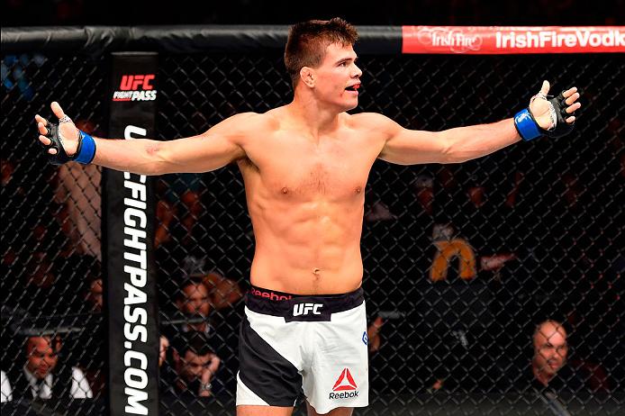 <a href='../fighter/Mickey-Gall'>Mickey Gall</a> celebrates after his win over <a href='../fighter/cm-punk'>CM Punk</a> at UFC 203. This past Saturday, Gall kept his unbeaten streak alive when he submitted <a href='../fighter/sage-northcutt'>Sage Northcutt</a> at Fight Night Sacramento