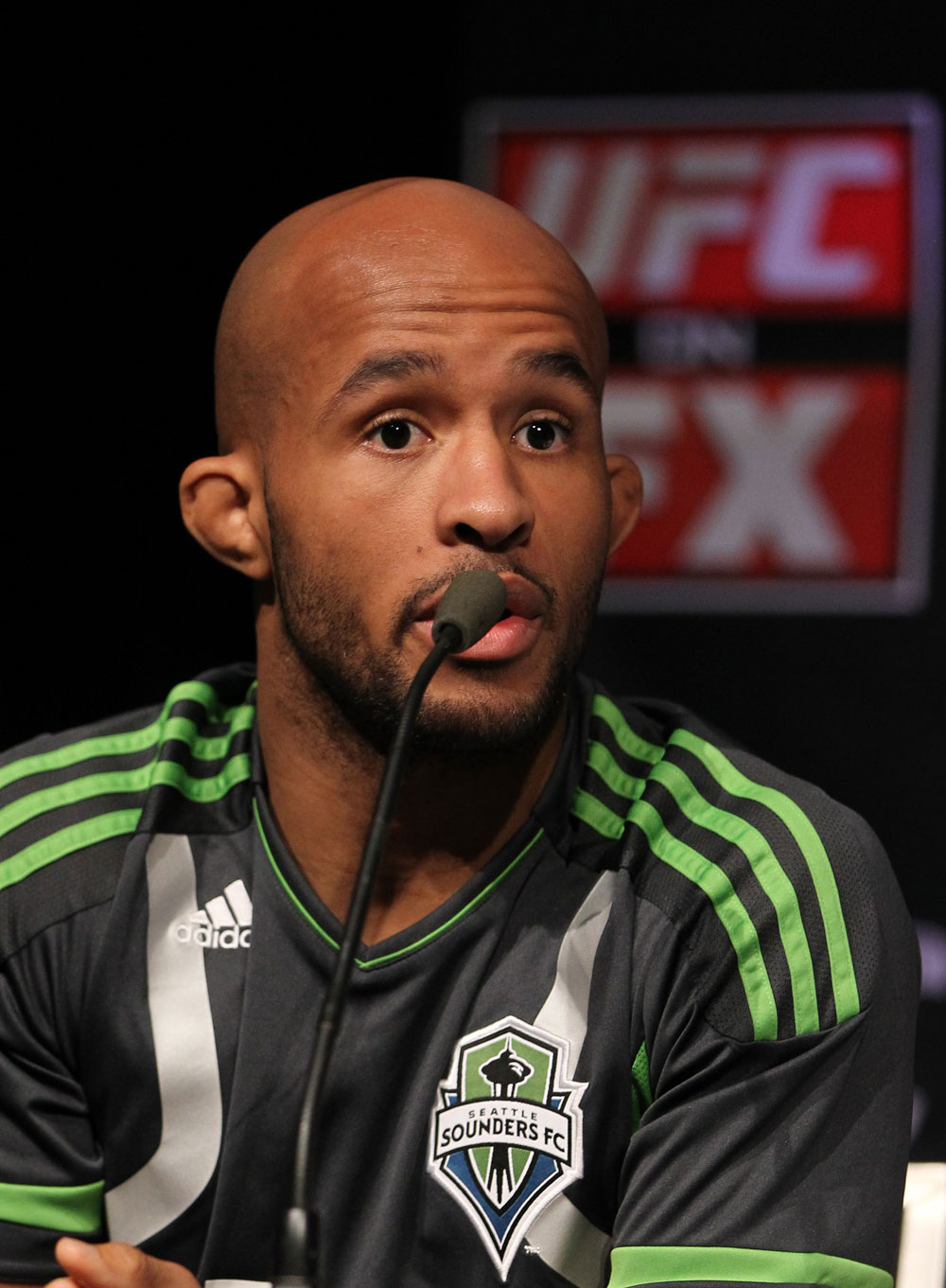SYDNEY, AUSTRALIA - MARCH 01:  Demetrious Johnson attends the UFC on FX press conference at the Star Casino on March 1, 2012 in Sydney, Australia.  (Photo by Josh Hedges/Zuffa LLC/Zuffa LLC via Getty Images) *** Local Caption *** Demetrious Johnson
