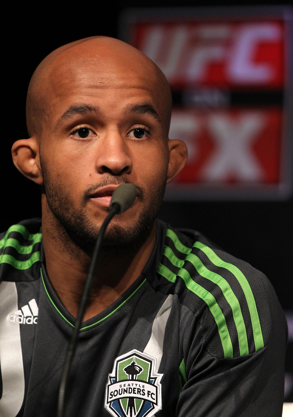 SYDNEY, AUSTRALIA - MARCH 01:  Demetrious Johnson attends the UFC on FX press conference at the Star Casino on March 1, 2012 in Sydney, Australia.  (Photo by Josh Hedges/Zuffa LLC/Zuffa LLC via Getty Images) *** Local Caption *** Demetrious Johnson