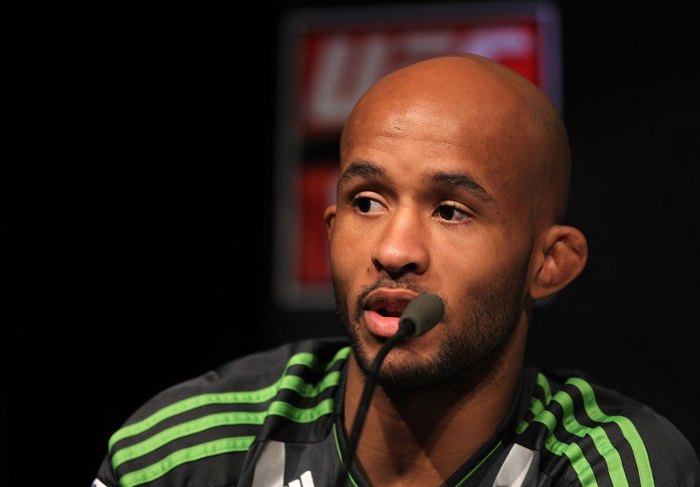 SYDNEY, AUSTRALIA - MARCH 01:  Demetrious Johnson attends the UFC on FX press conference at the Star Casino on March 1, 2012 in Sydney, Australia.  (Photo by Josh Hedges/Zuffa LLC/Zuffa LLC via Getty Images) *** Local Caption *** Demetrious Johnson