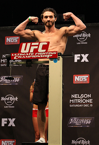 LAS VEGAS, NV - DECEMBER 14:  Mike Rio weighs in during TUF 16 Finale weigh in on December 14, 2012  at the Joint at the Hard Rock in Las Vegas, Nevada.  (Photo by Jim Kemper/Zuffa LLC/Zuffa LLC via Getty Images)