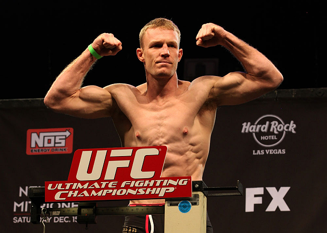 LAS VEGAS, NV - DECEMBER 14:  James Head stands on the scale during TUF 16 Finale weigh in on December 14, 2012  at the Joint at the Hard Rock in Las Vegas, Nevada.  (Photo by Jim Kemper/Zuffa LLC/Zuffa LLC via Getty Images)