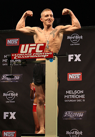 LAS VEGAS, NV - DECEMBER 14:  Colton Smith stands on the scale during TUF 16 Finale weigh in on December 14, 2012  at the Joint at the Hard Rock in Las Vegas, Nevada.  (Photo by Jim Kemper/Zuffa LLC/Zuffa LLC via Getty Images)