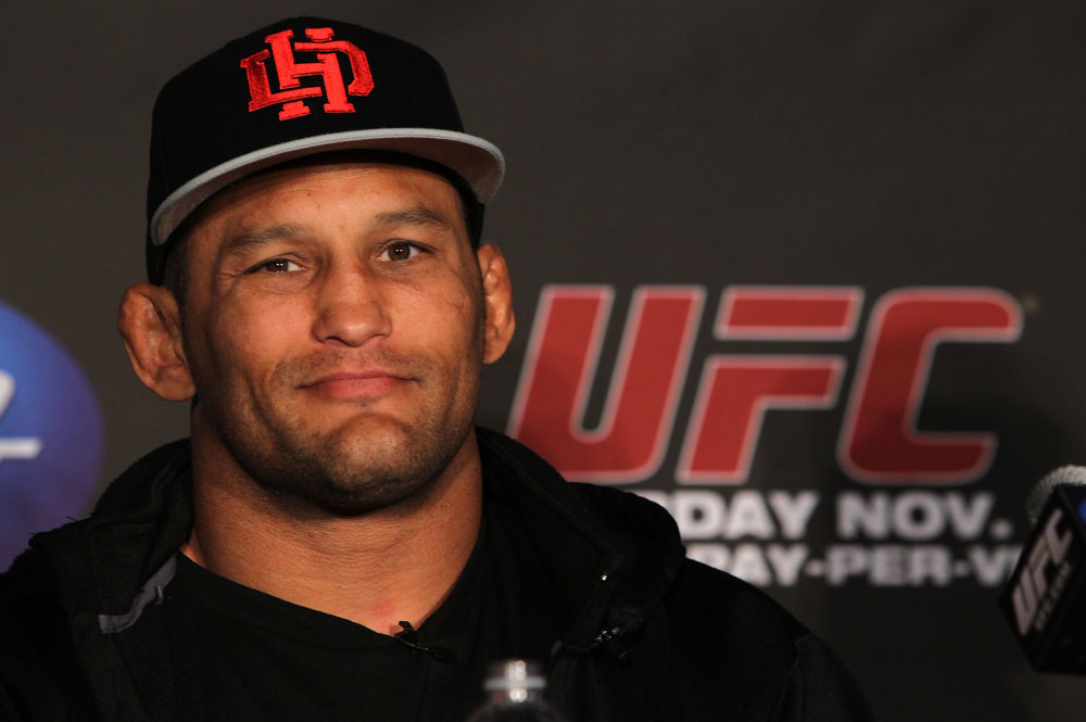 SAN FRANCISCO, CA - NOVEMBER 17: Dan Henderson attends the UFC 139 pre-fight press conference at the Fort Mason Center on November 17, 2011 in San Francisco, California. (Photo by Josh Hedges/Zuffa LLC/Zuffa LLC via Getty Images)