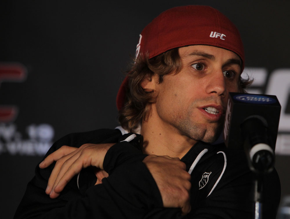 SAN FRANCISCO, CA - NOVEMBER 17: Urijah Faber attends the UFC 139 pre-fight press conference at the Fort Mason Center on November 17, 2011 in San Francisco, California. (Photo by Josh Hedges/Zuffa LLC/Zuffa LLC via Getty Images)