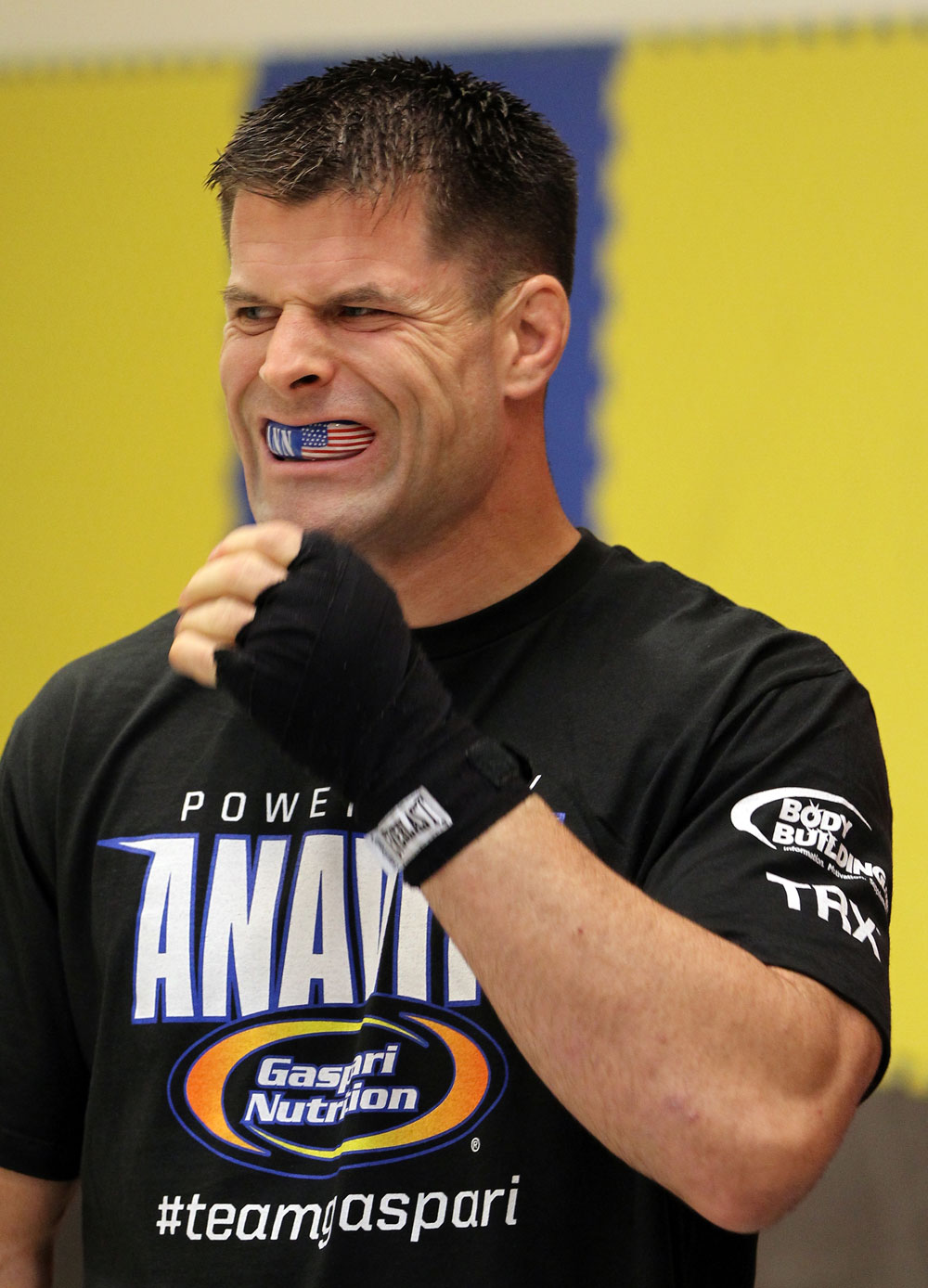 STOCKHOLM, SWEDEN - APRIL 11: Brian Stann works out for the media during the UFC open workouts at Pancrase Gym on April 11, 2012 in Stockholm, Sweden. (Photo by Josh Hedges/Zuffa LLC/Zuffa LLC via Getty Images)