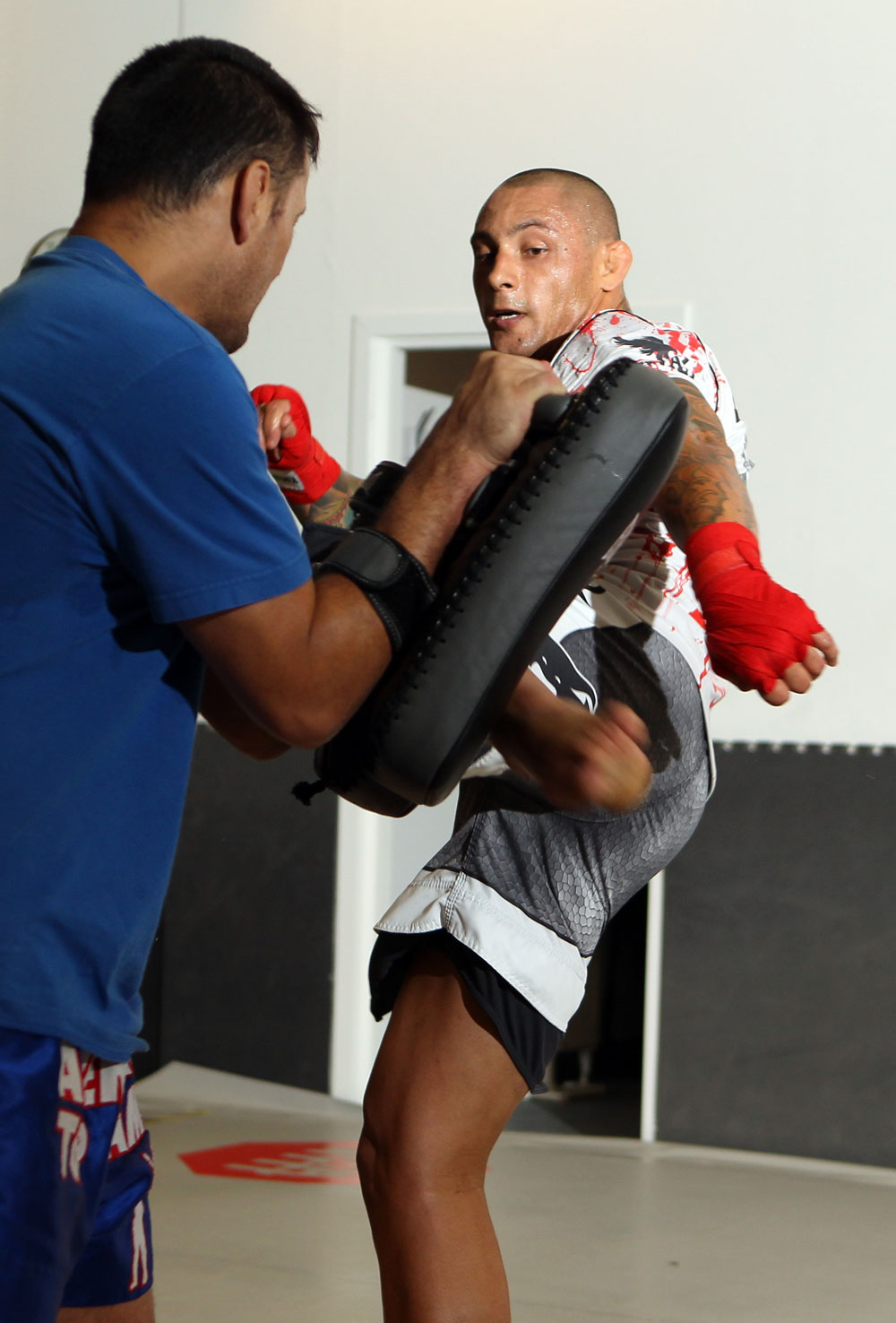 STOCKHOLM, SWEDEN - APRIL 11: Thiago Silva of Brazil works out for the media during the UFC open workouts at Pancrase Gym on April 11, 2012 in Stockholm, Sweden. (Photo by Josh Hedges/Zuffa LLC/Zuffa LLC via Getty Images)