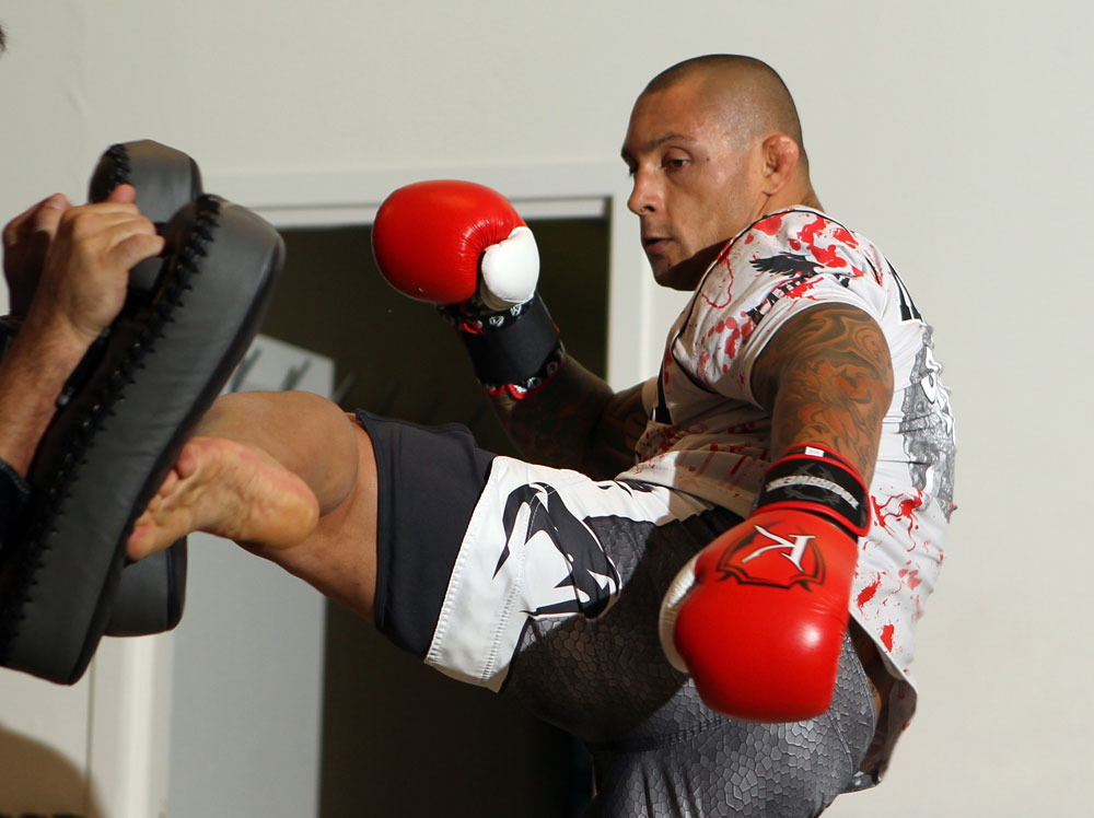 STOCKHOLM, SWEDEN - APRIL 11: Thiago Silva of Brazil works out for the media during the UFC open workouts at Pancrase Gym on April 11, 2012 in Stockholm, Sweden. (Photo by Josh Hedges/Zuffa LLC/Zuffa LLC via Getty Images)