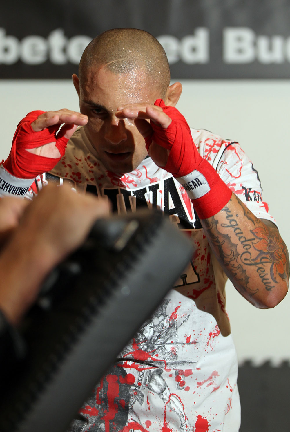 STOCKHOLM, SWEDEN - APRIL 11: Thiago Silva of Brazil works out for the media during the UFC open workouts at Pancrase Gym on April 11, 2012 in Stockholm, Sweden. (Photo by Josh Hedges/Zuffa LLC/Zuffa LLC via Getty Images)