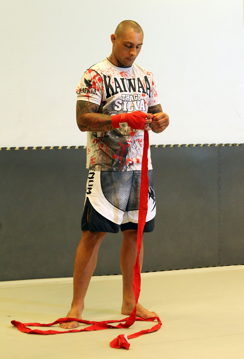 STOCKHOLM, SWEDEN - APRIL 11: Thiago Silva of Brazil works out for the media during the UFC open workouts at Pancrase Gym on April 11, 2012 in Stockholm, Sweden. (Photo by Josh Hedges/Zuffa LLC/Zuffa LLC via Getty Images)