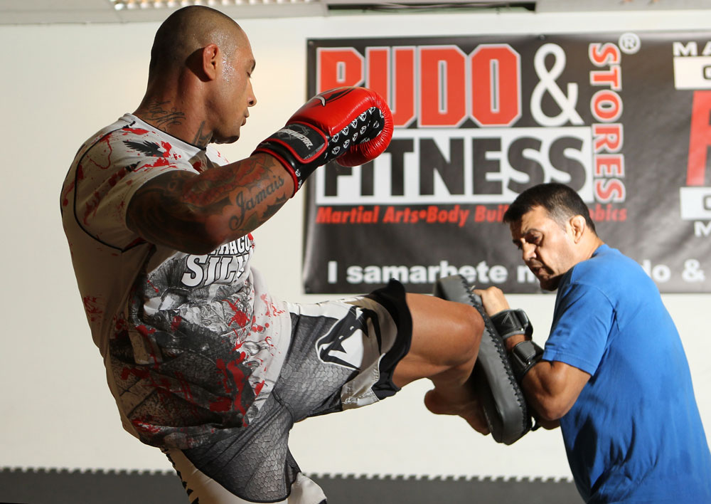 STOCKHOLM, SWEDEN - APRIL 11: Thiago Silva of Brazil works out for the media during the UFC open workouts at Pancrase Gym on April 11, 2012 in Stockholm, Sweden. (Photo by Josh Hedges/Zuffa LLC/Zuffa LLC via Getty Images)