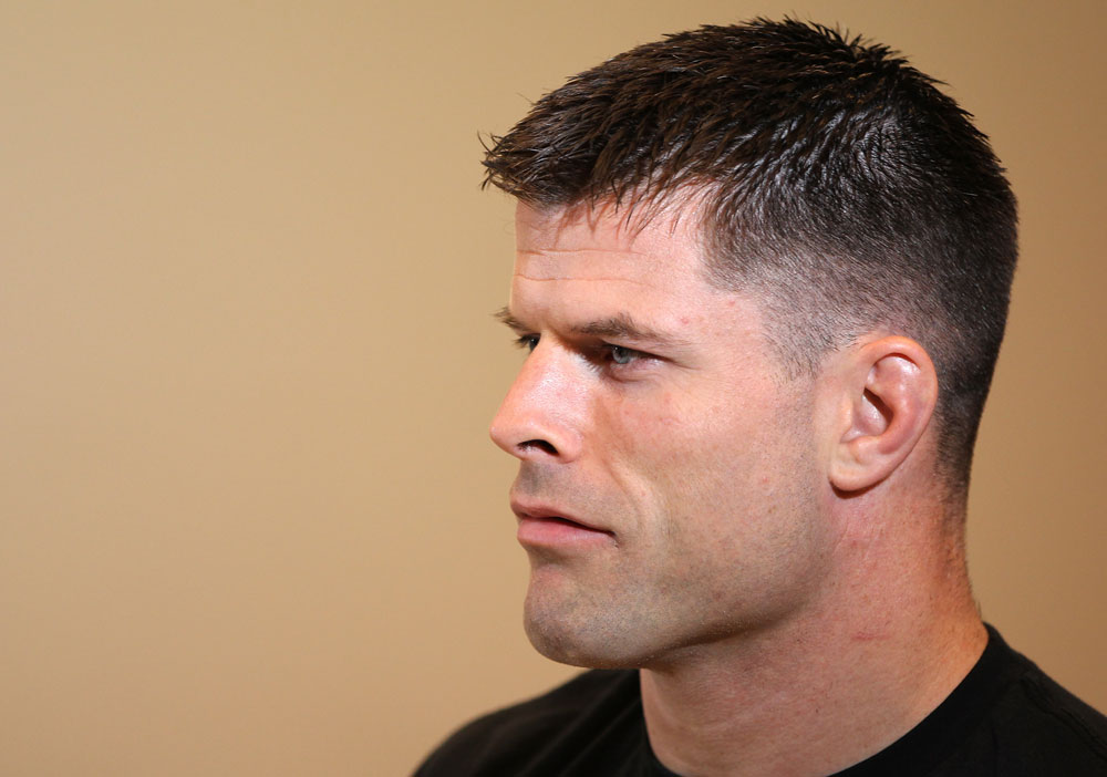 STOCKHOLM, SWEDEN - APRIL 11: Brian Stann of the United States works out for the media during the UFC open workouts at Pancrase Gym on April 11, 2012 in Stockholm, Sweden. (Photo by Josh Hedges/Zuffa LLC/Zuffa LLC via Getty Images)
