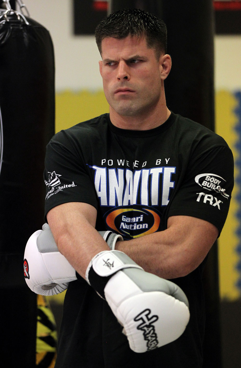 STOCKHOLM, SWEDEN - APRIL 11: Brian Stann of the United States works out for the media during the UFC open workouts at Pancrase Gym on April 11, 2012 in Stockholm, Sweden. (Photo by Josh Hedges/Zuffa LLC/Zuffa LLC via Getty Images)