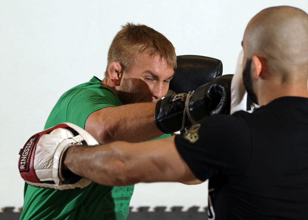 STOCKHOLM, SWEDEN - APRIL 11: Alexander Gustafsson of Sweden works out for the media during the UFC open workouts at Pancrase Gym on April 11, 2012 in Stockholm, Sweden. (Photo by Josh Hedges/Zuffa LLC/Zuffa LLC via Getty Images)