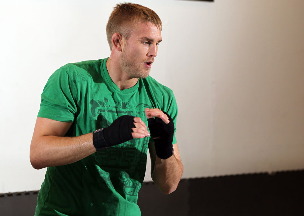 STOCKHOLM, SWEDEN - APRIL 11: Alexander Gustafsson of Sweden works out for the media during the UFC open workouts at Pancrase Gym on April 11, 2012 in Stockholm, Sweden. (Photo by Josh Hedges/Zuffa LLC/Zuffa LLC via Getty Images)