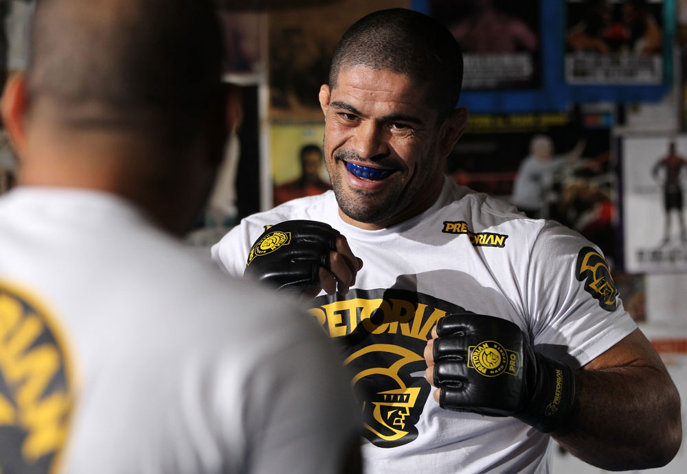 NEW YORK, NY - MAY 02: Rousimar Palhares works out for the fans and media during the UFC on FOX open workouts at Church Street Boxing Gym on May 2, 2012 in New York City. (Photo by Josh Hedges/Zuffa LLC/Zuffa LLC via Getty Images)