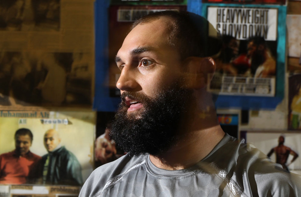 NEW YORK, NY - MAY 02: Johny Hendricks works out for the fans and media during the UFC on FOX open workouts at Church Street Boxing Gym on May 2, 2012 in New York City. (Photo by Josh Hedges/Zuffa LLC/Zuffa LLC via Getty Images)