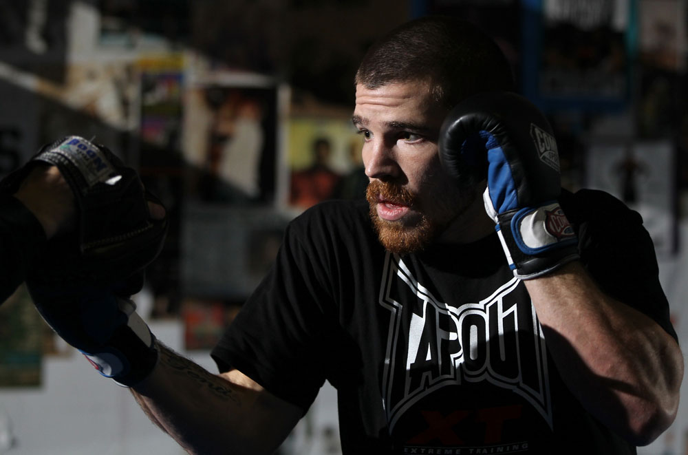 NEW YORK, NY - MAY 02: Jim Miller works out for the fans and media during the UFC on FOX open workouts at Church Street Boxing Gym on May 2, 2012 in New York City. (Photo by Josh Hedges/Zuffa LLC/Zuffa LLC via Getty Images)