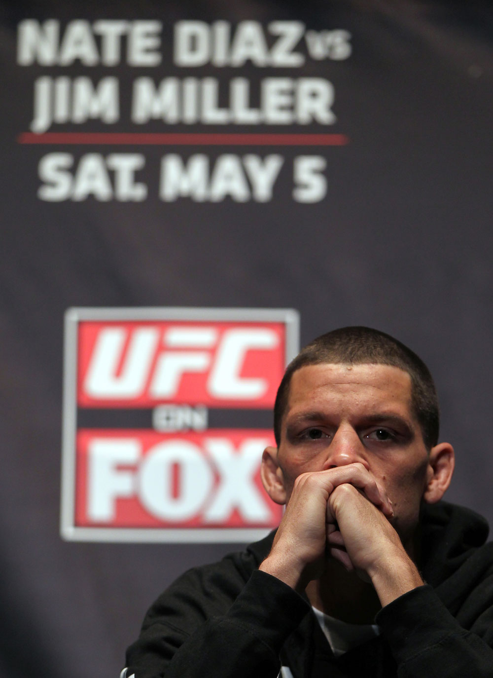 NEW YORK, NY - MAY 03: Nate Diaz attends the UFC on FOX pre-fight press conference at Beacon Theatre on May 3, 2012 in New York City. (Photo by Josh Hedges/Zuffa LLC/Zuffa LLC via Getty Images)