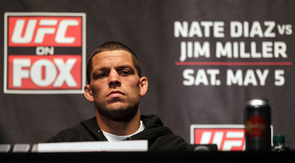 NEW YORK, NY - MAY 03: Nate Diaz attends the UFC on FOX pre-fight press conference at Beacon Theatre on May 3, 2012 in New York City. (Photo by Josh Hedges/Zuffa LLC/Zuffa LLC via Getty Images)