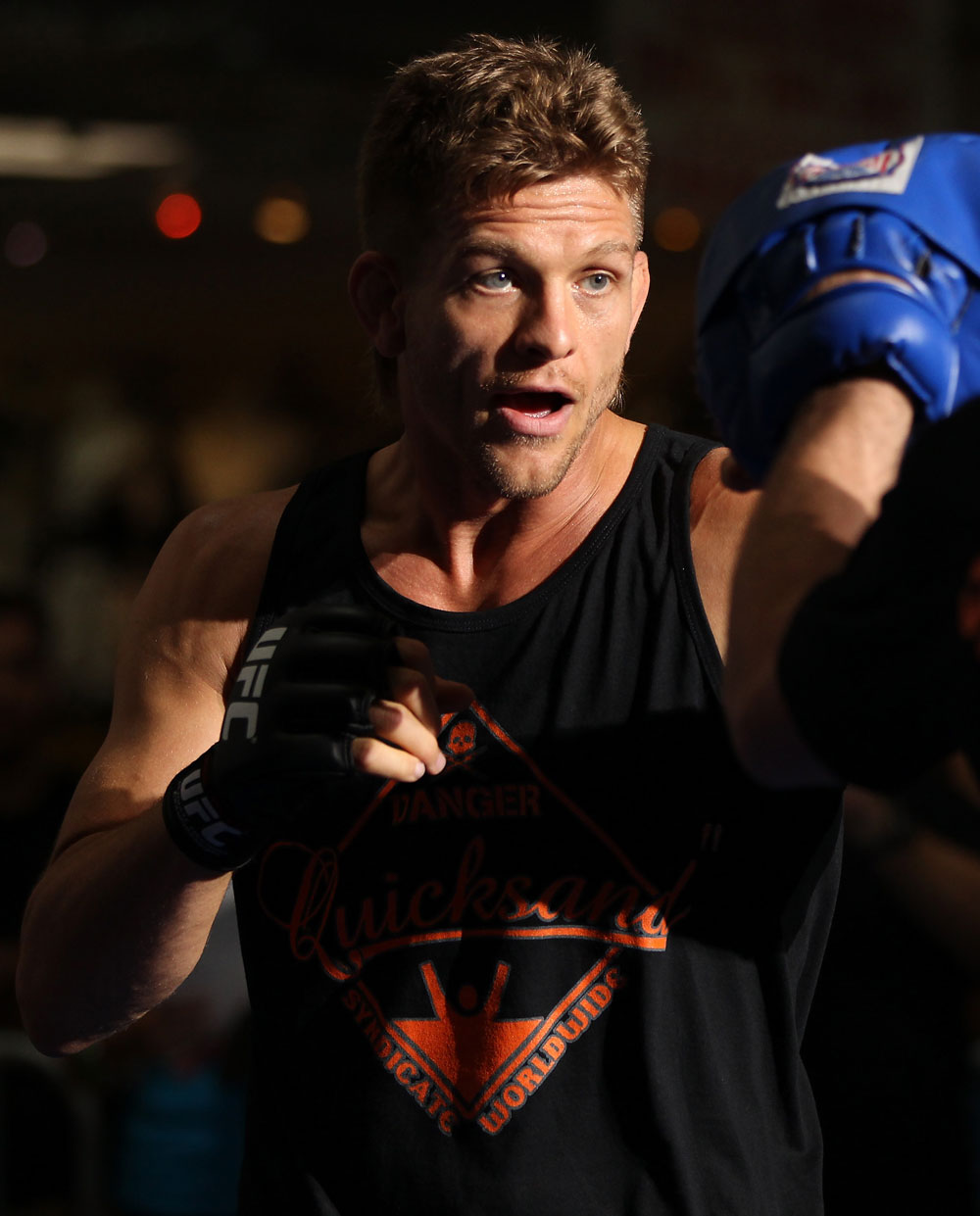 SUNRISE, FL - JUNE 06:   Mike Pyle works out for the fans and media during the UFC open workouts at Sawgrass Mills Mall on June 6, 2012 in Sunrise, Florida.  (Photo by Josh Hedges/Zuffa LLC/Zuffa LLC via Getty Images)