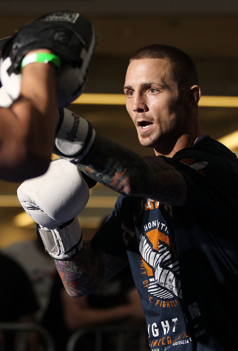 SUNRISE, FL - JUNE 06:   Eddie Wineland works out for fans and media during the UFC open workouts at Sawgrass Mills Mall on June 6, 2012 in Sunrise, Florida.  (Photo by Josh Hedges/Zuffa LLC/Zuffa LLC via Getty Images)