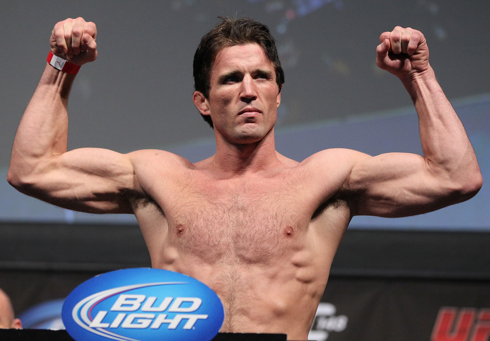 LAS VEGAS, NV - JULY 6: Chael Sonnen makes weight during the UFC 148 Weigh In at the Mandalay Bay Events Center on July 6, 2012 in Las Vegas, Nevada. (Photo by Josh Hedges/Zuffa LLC/Zuffa LLC via Getty Images)